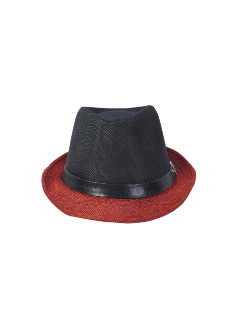 

Alvaro Castagnino Men Black & Red Fedora Hat