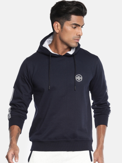 

Proline Active Men Navy Blue Solid Hooded Sweatshirt