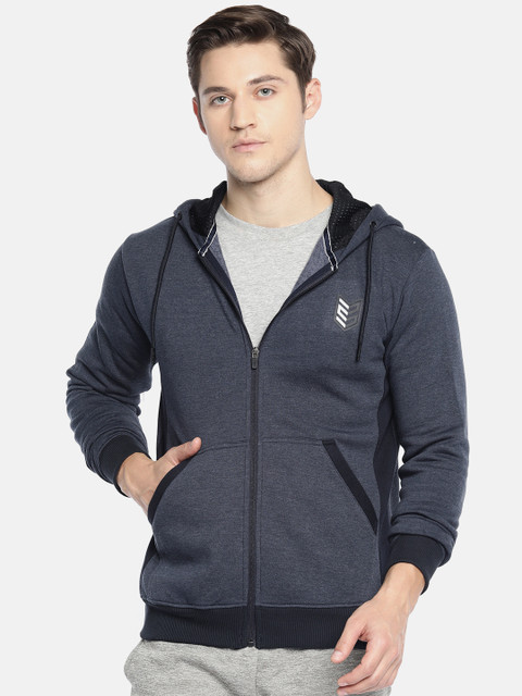 

Proline Active Men Navy Blue Solid Hooded Sweatshirt
