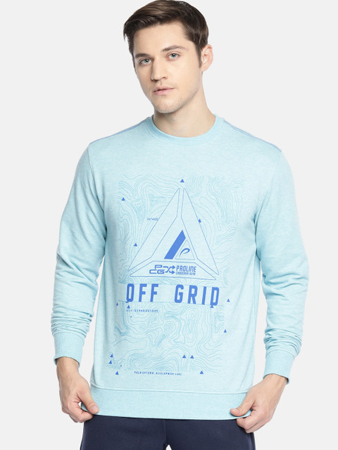 

Proline Active Men Blue Printed Sweatshirt