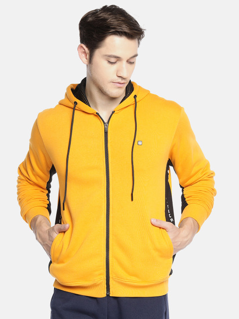 

Proline Active Men Yellow Solid Hooded Sweatshirt