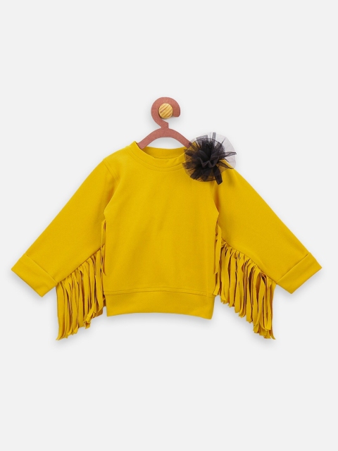 

LilPicks Girls Mustard Yellow Solid Top