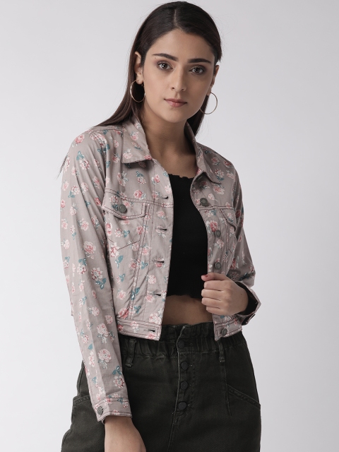 

QUIERO Women Beige & Pink Printed Tailored Jacket