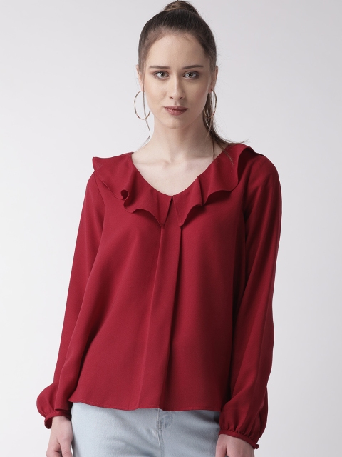 

QUIERO Women Maroon Solid Top