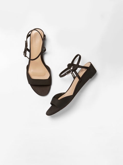 

CHARLES & KEITH Women Black Solid Sandals