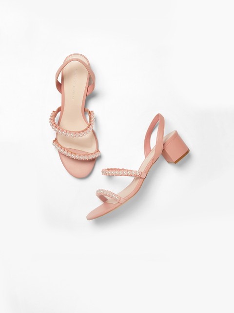 

CHARLES & KEITH Women Pink Embellished Heels