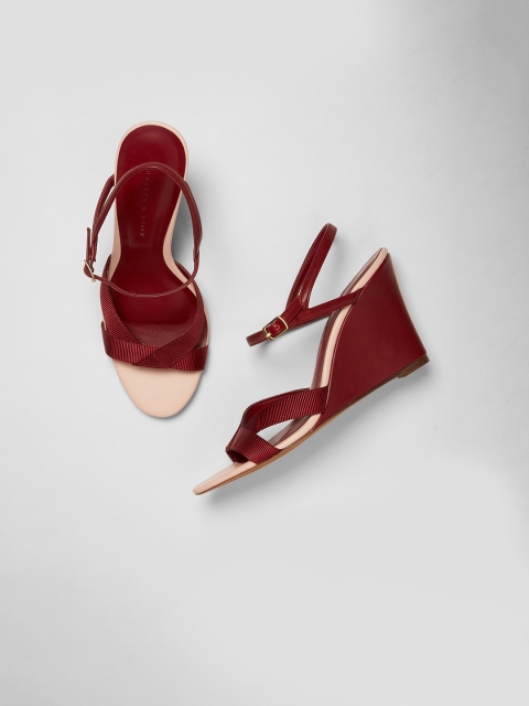 

CHARLES & KEITH Women Maroon Solid Sandals