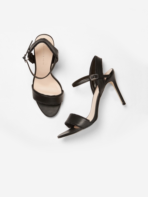 

CHARLES & KEITH Women Black Solid Sandals
