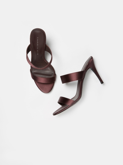 

CHARLES & KEITH Women Burgundy Solid Sandals
