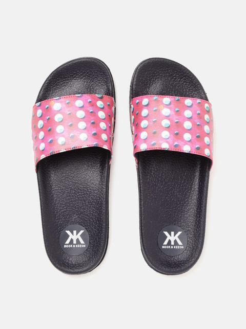 

Kook N Keech Women Pink & White Printed Open Toe Flats