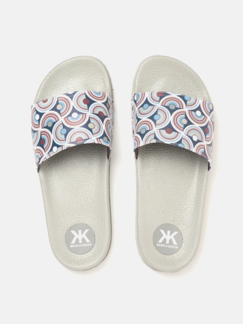 

Kook N Keech Women Navy Blue & White Printed Open Toe Flats