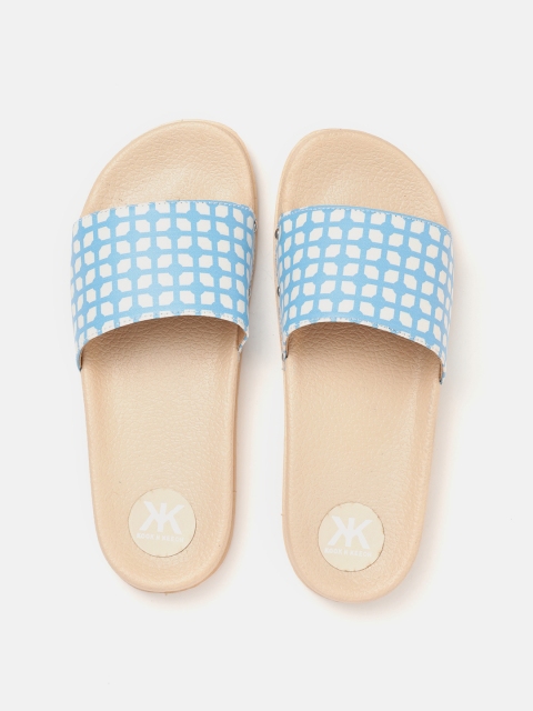 

Kook N Keech Women Blue & White Printed Open Toe Flats