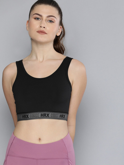 

HRX by Hrithik Roshan Black Soild Medium Support Rapid Dry Training Sports Bra WKT-1437-C