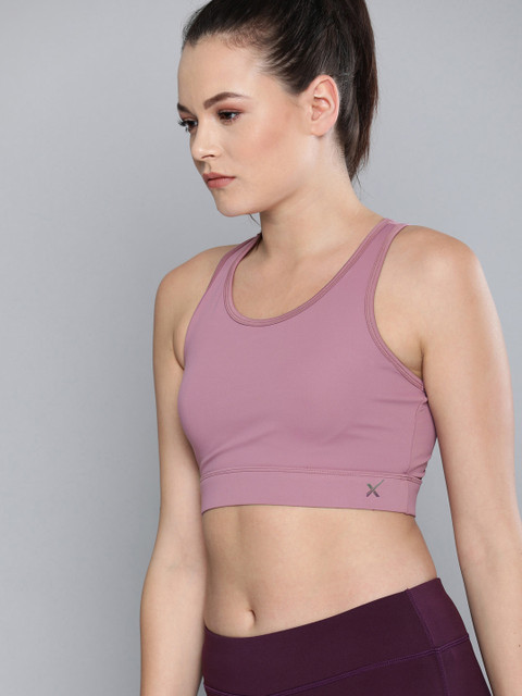 

HRX by Hrithik Roshan Pink Solid Medium Support Rapid-Dry Running Sports Bra WKR-1401