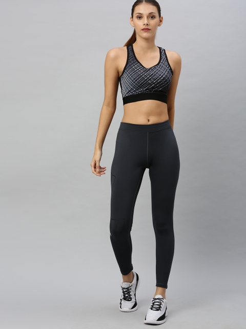 

HRX by Hrithik Roshan Black & Grey Printed Padded Rapid-Dry Running Sports Bra WKR-1403