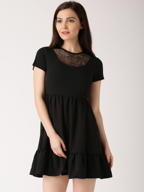 

DressBerry Black Polyester Fit & Flare Dress