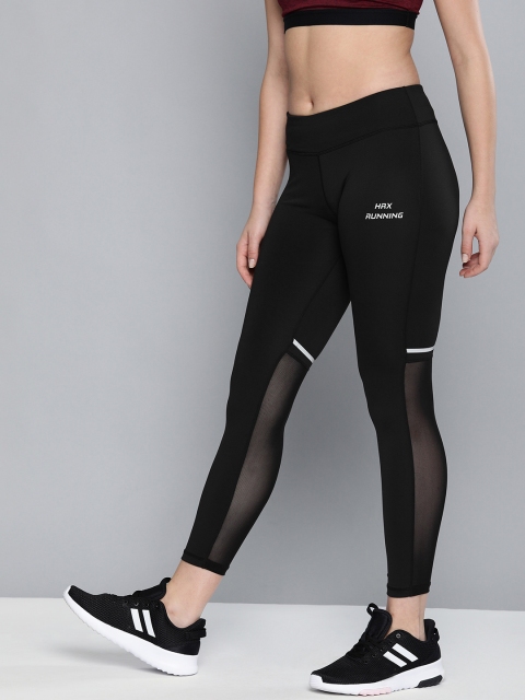 

HRX by Hrithik Roshan Women Jet Black Solid Rapid-Dry Running Tights