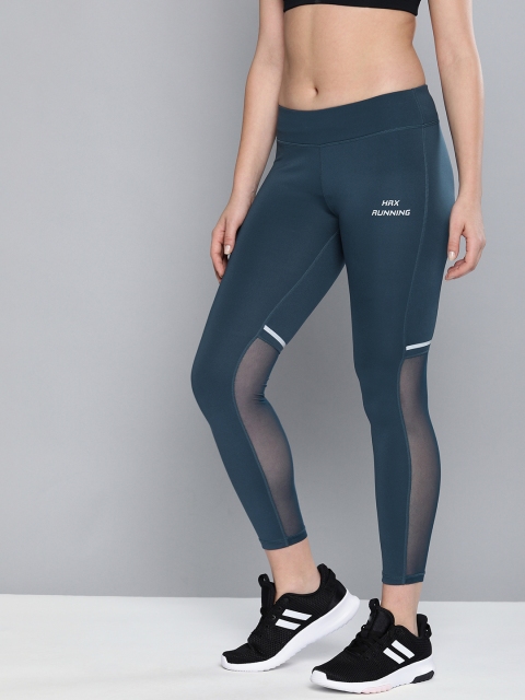 

HRX by Hrithik Roshan Women Moonlit Ocean Solid Rapid-Dry Running Tights, Teal