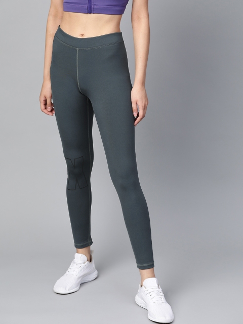 

HRX by Hrithik Roshan Women Anthracite Solid Rapid-Dry N9 Antimicrobial Running Tights, Charcoal