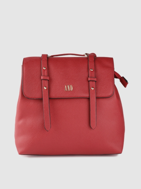 

AND Women Red Solid Backpack