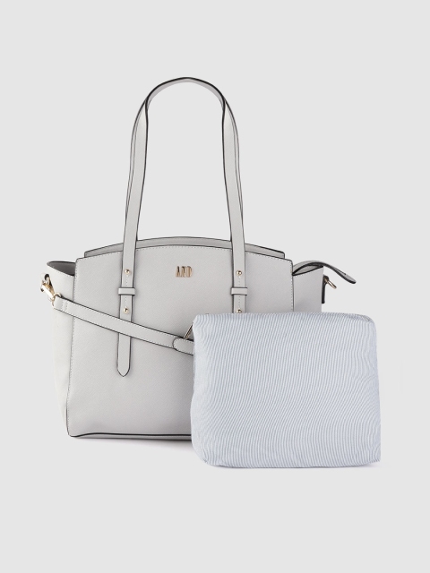 

AND Grey Solid Shoulder Bag with Pouch