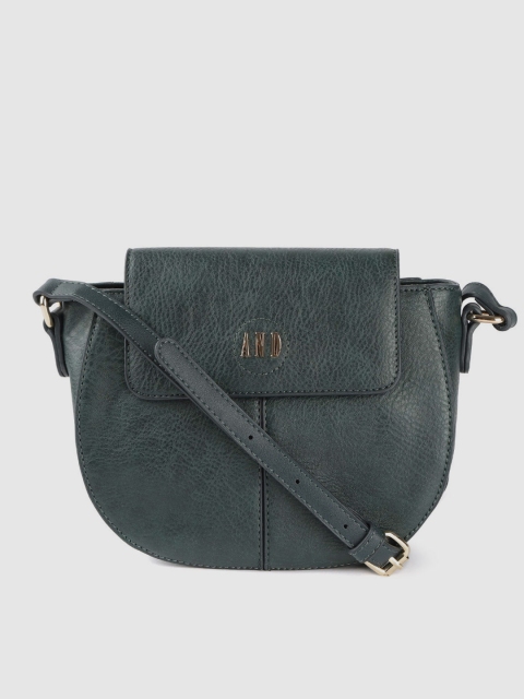 

AND Green Solid Half Moon Sling Bag