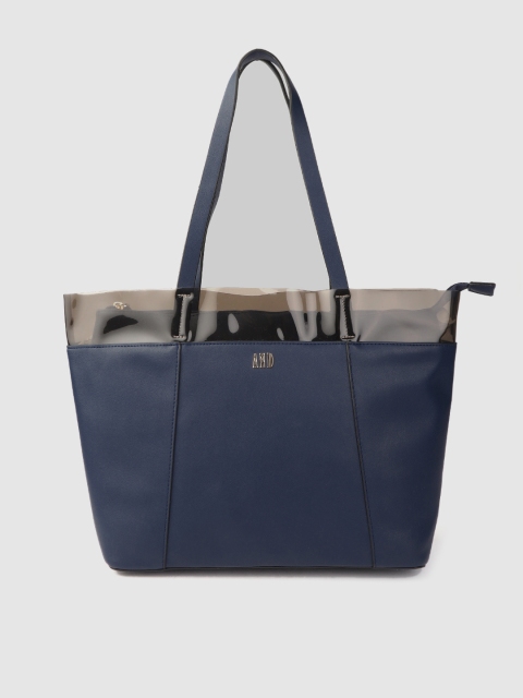 

AND Navy Blue Solid Shoulder Bag