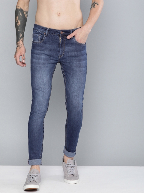 

HERE&NOW Men Blue Skinny Fit Mid-Rise Clean Look Stretchable Jeans