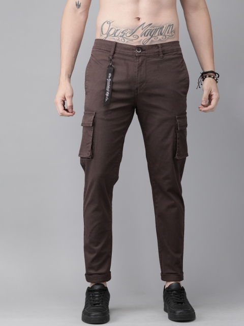 

Roadster Men Brown Regular Fit Solid Cargos