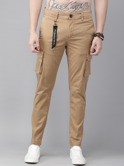 

Roadster Men Khaki Regular Fit Solid Cargos