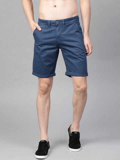 

Roadster Men Blue Solid Regular Fit Shorts