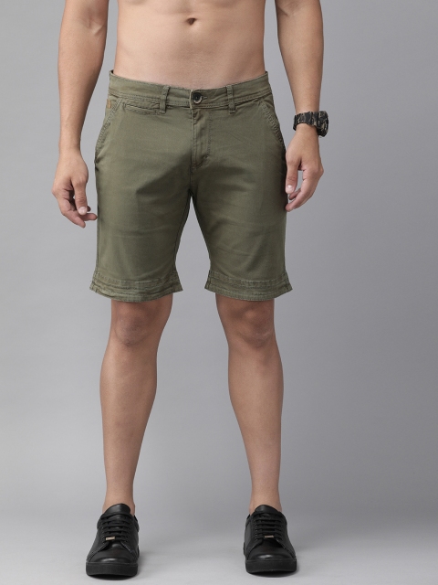 

Roadster Men Olive Green Solid Regular Fit Chino Shorts