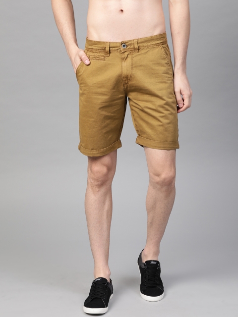 

Roadster Men Khaki Solid Regular Fit Shorts