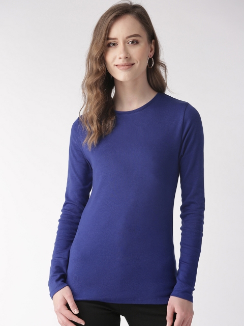 

Marks & Spencer Women Navy Blue Solid Round Neck T-shirt