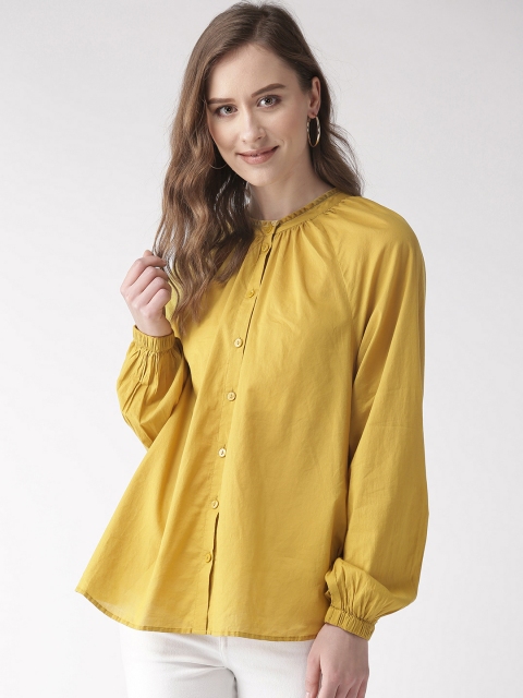 

Marks & Spencer Women Mustard Yellow Regular Fit Solid Casual Shirt