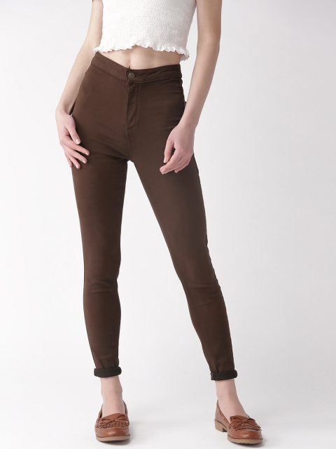

Marks & Spencer Women Coffee Brown Super Skinny Fit Solid Regular Trousers