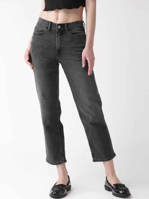 

Marks & Spencer Women Charcoal Grey Straight Fit High-Rise Stretchable Cropped Jeans