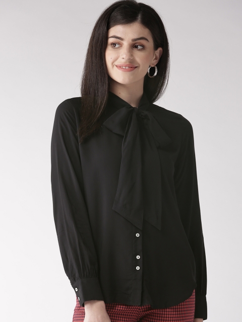 

Marks & Spencer Women Black Solid Shirt Style Top