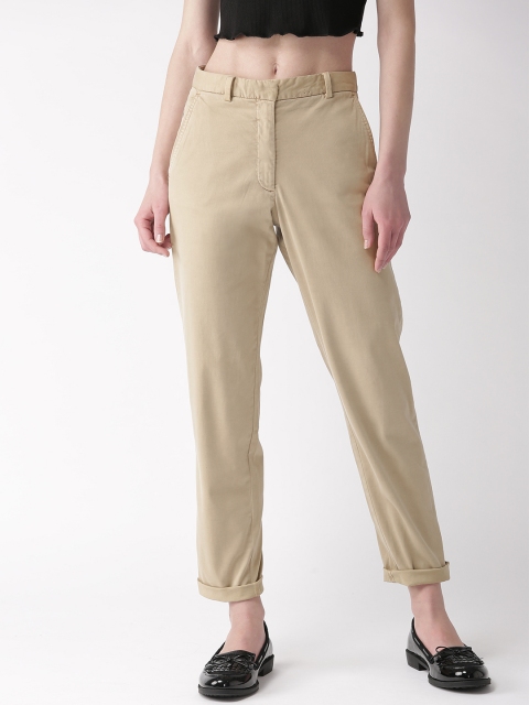 

Marks & Spencer Women Beige Regular Fit Solid Chinos