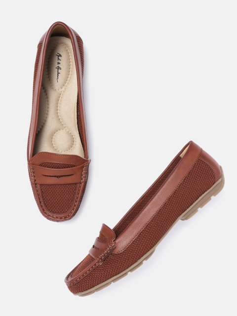 

Mast & Harbour Women Rust Brown Woven Design Driving Shoes