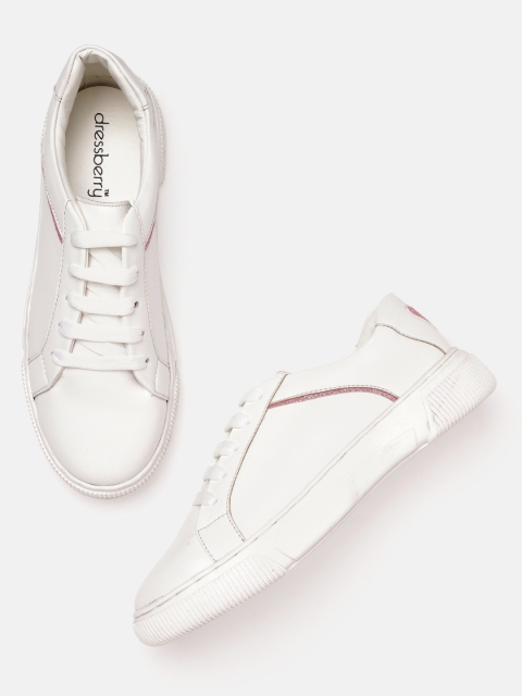 

DressBerry Women White Solid Sneakers