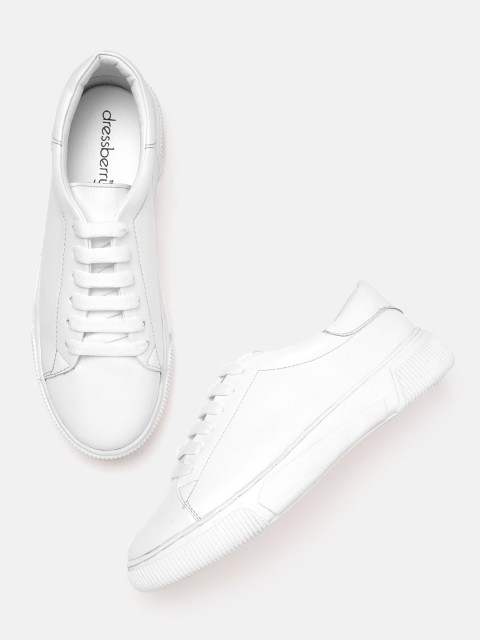 

DressBerry Women White Solid Sneakers