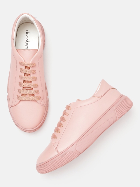 

DressBerry Women Pink Solid Sneakers