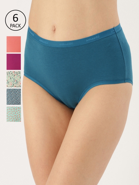 

Amante Women Pack of 6 Hipster Briefs, Blue