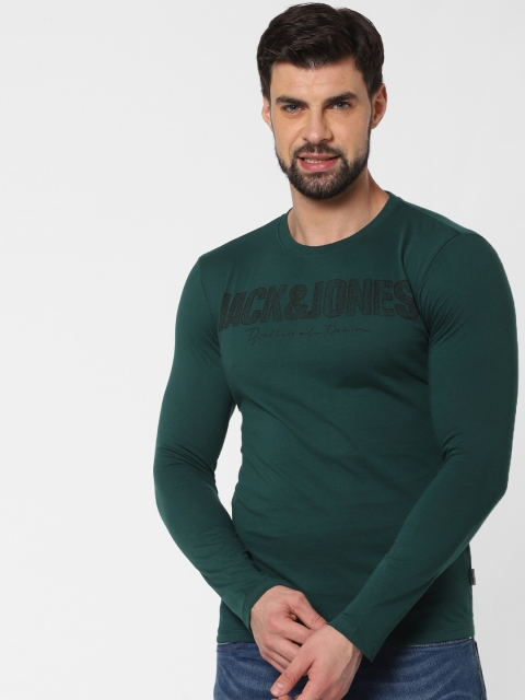 

Jack & Jones Men Green Printed Round Neck T-shirt