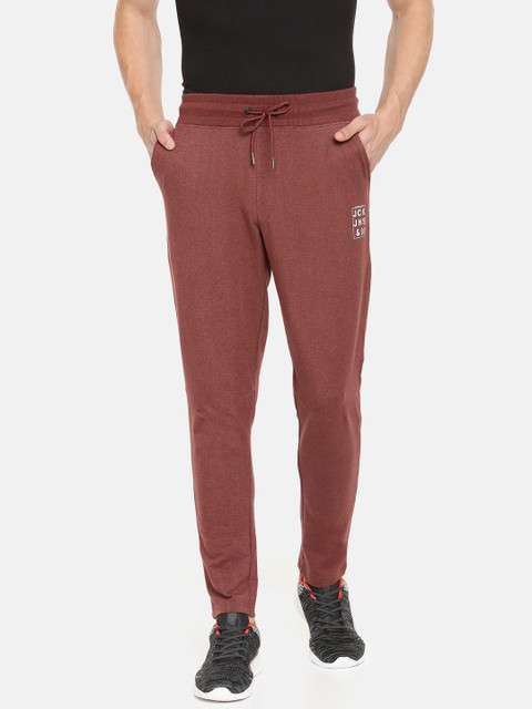 

Jack & Jones Men Maroon Solid Straight Fit Track Pants