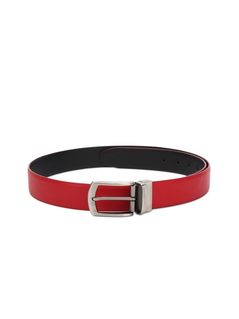 

Calligraphy Men Red & Black Solid Reversible Belt