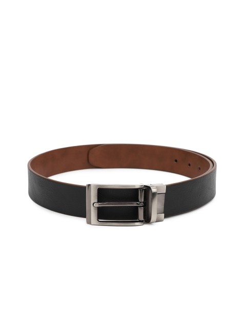 

Calligraphy Men Brown & Black Solid Reversible Belt