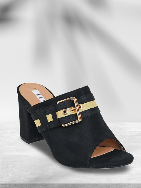 

ELLE Women Black Striped Heels