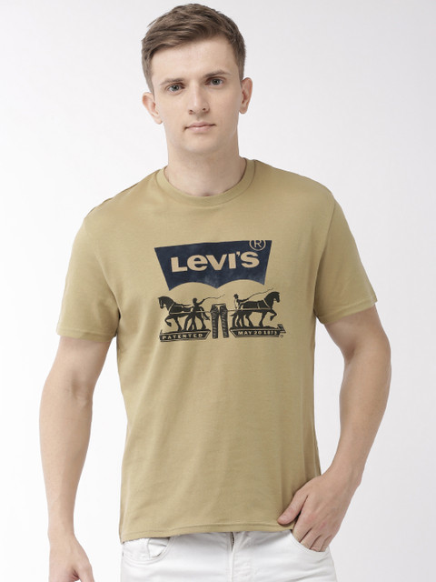 

Levis Men Khaki Printed Round Neck T-shirt
